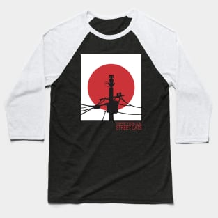 Black cat in red moon Baseball T-Shirt